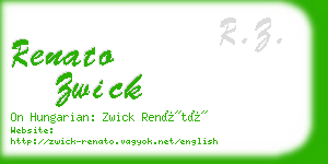 renato zwick business card